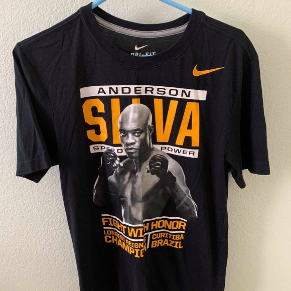 Nike Anderson Silva Dri-Fit Black T-Shirt Size S - Picture 1 of 5